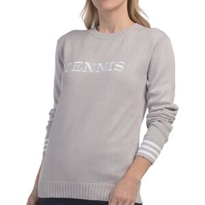 The Bubble Tennis Light Gray Crew Neck Sweater